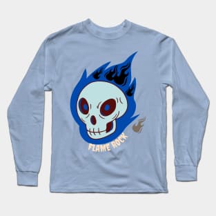 flame rock skull Long Sleeve T-Shirt